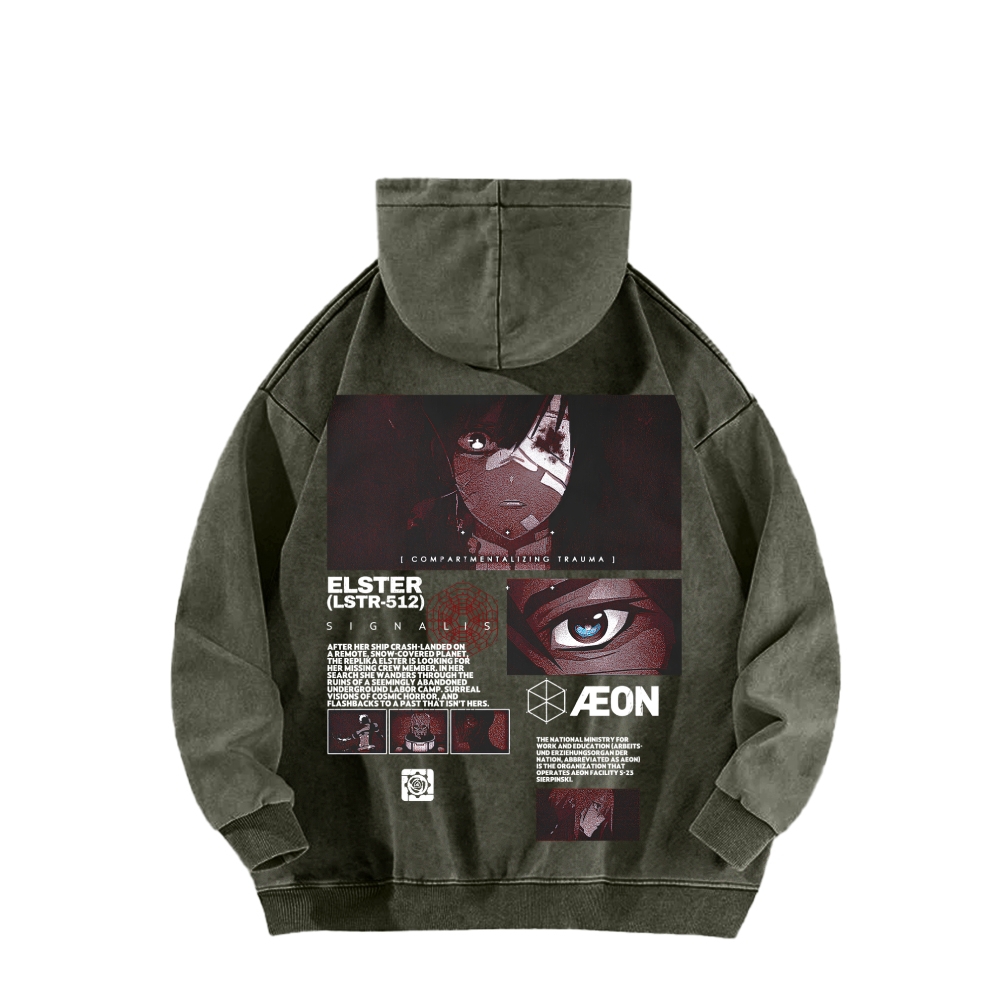 Signalis Unisex Washed Hoodie 2603012276