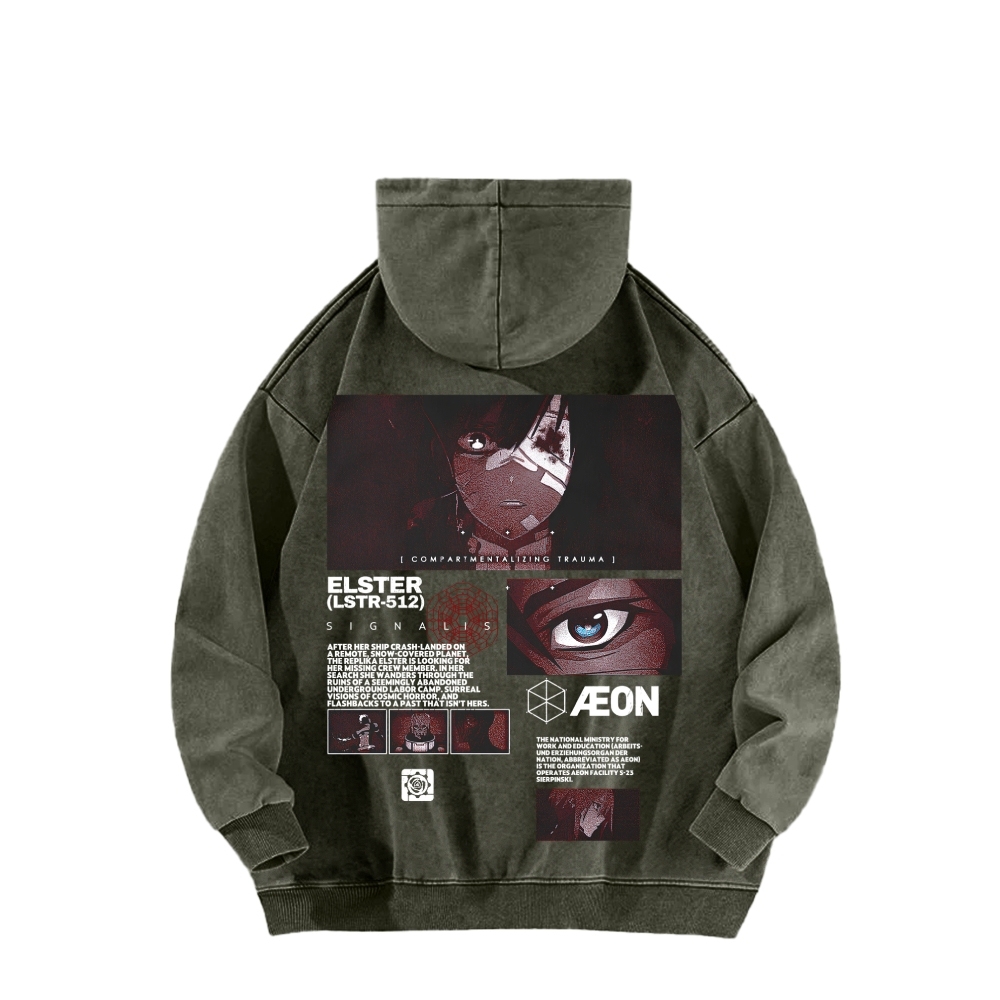 Signalis Unisex Washed Hoodie 2603012276