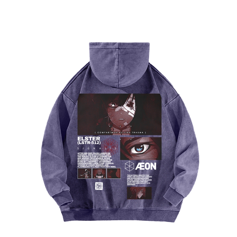 Signalis Unisex Washed Hoodie 2603012276