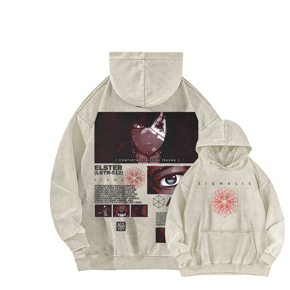 Signalis Unisex Washed Hoodie 2603012276