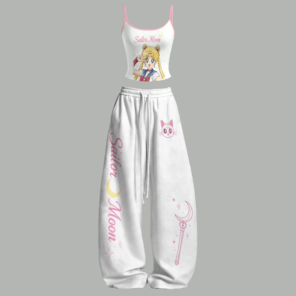 Sailor Moon Top & Elasticated Trousers Two-Piece Set 2605009725