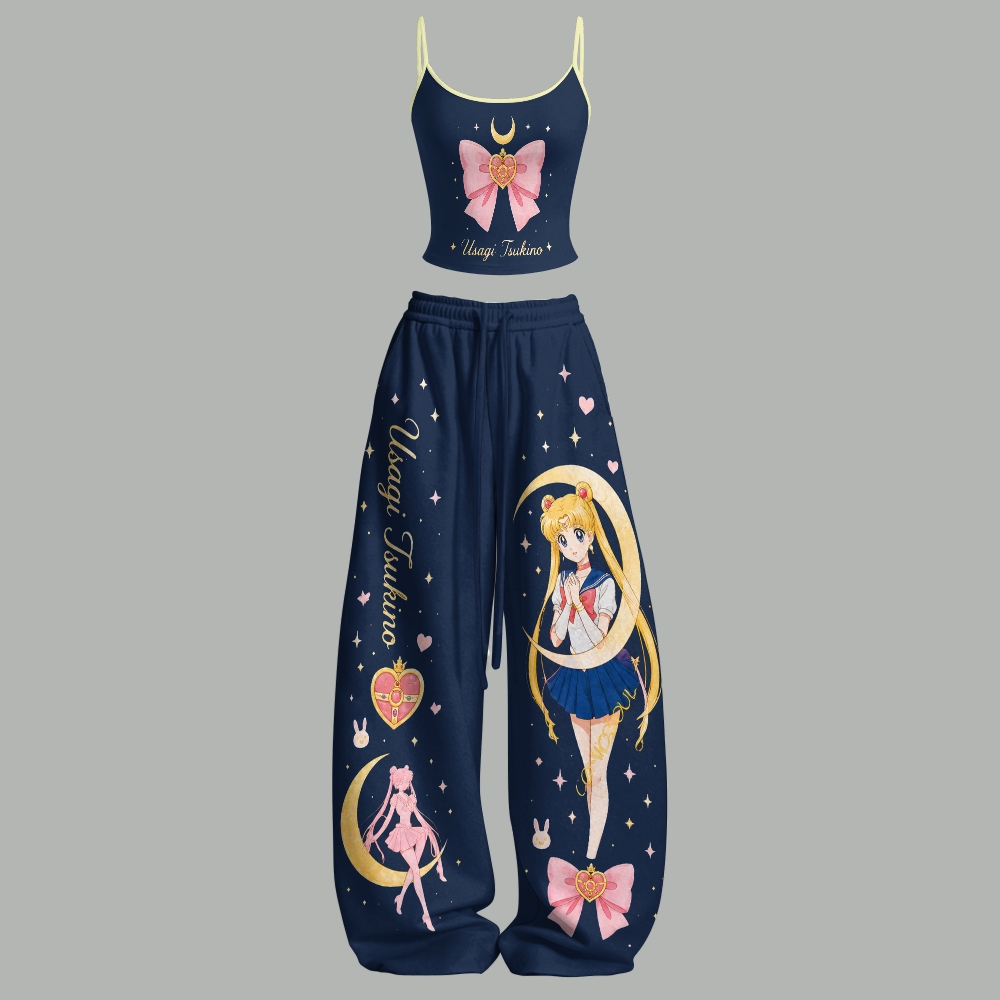 Sailor Moon Top & Elasticated Trousers Two-Piece Set 2606001068