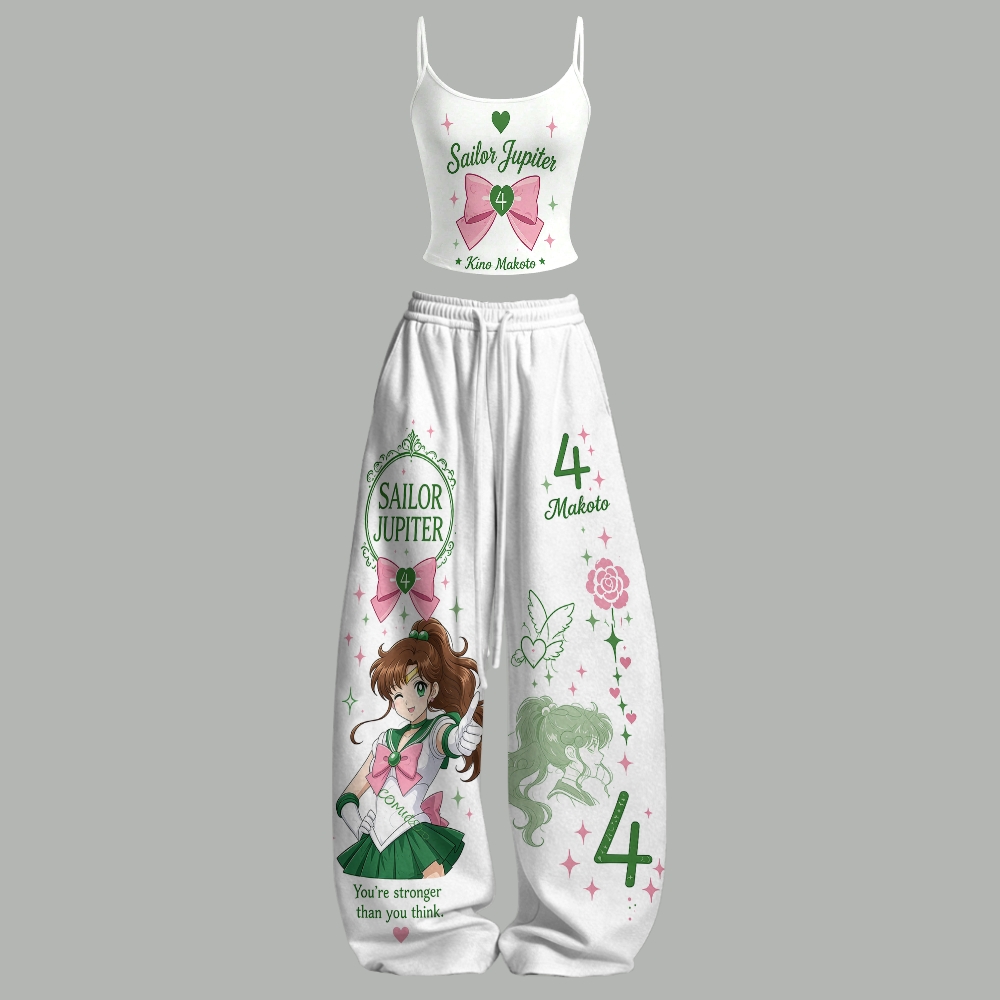 Sailor Moon Top & Elasticated Trousers Two-Piece Set 2606003273