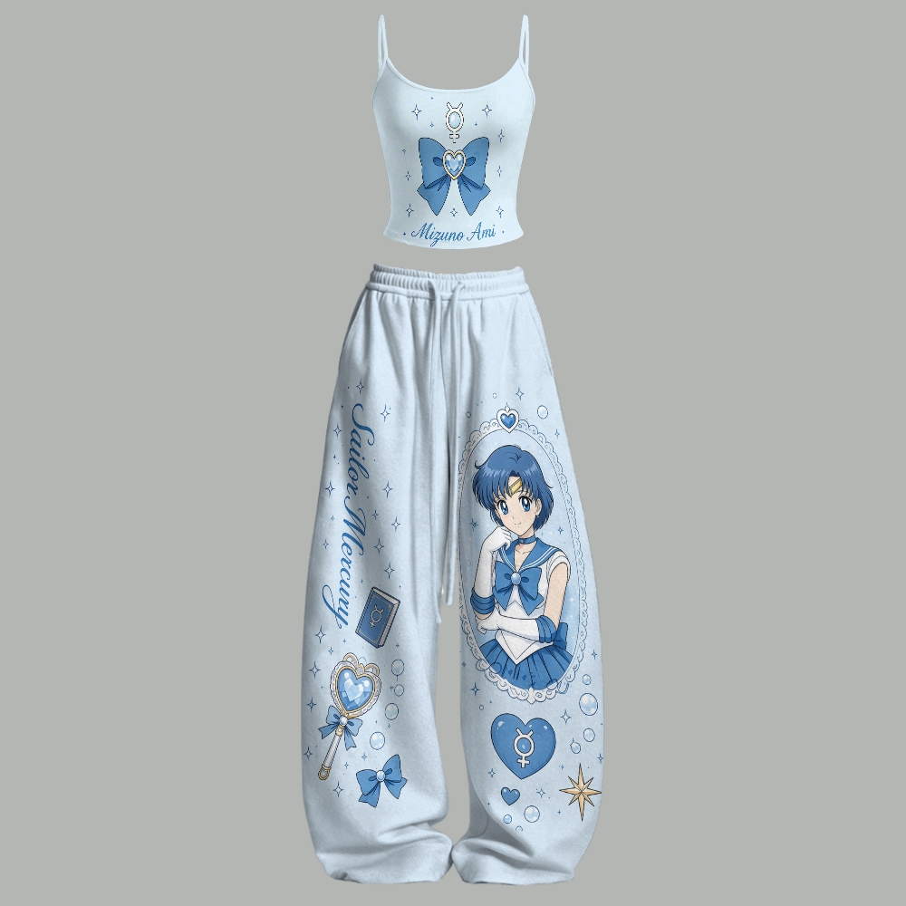 Sailor Moon Top & Elasticated Trousers Two-Piece Set 2606004034
