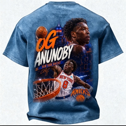 NBA Printed Unisex Pure Cotton Washed T-Shirt 2606009054