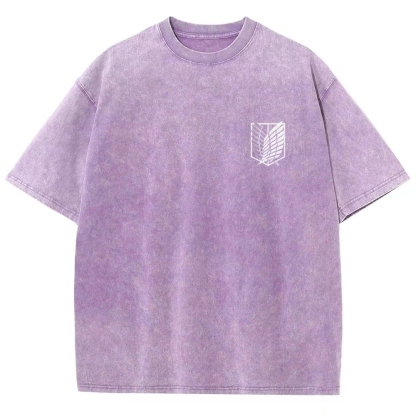Attack on Titan Anime Acid Washed Oversize T-Shirt