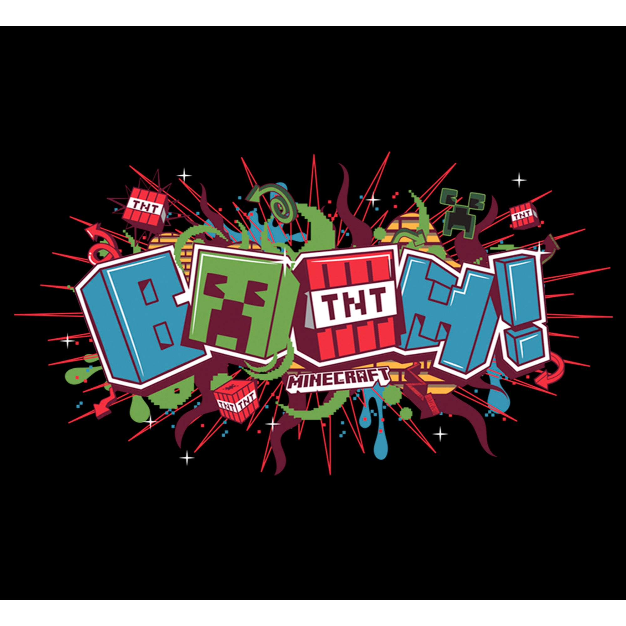 Men's Minecraft Creeper Boom Colorful T-Shirt