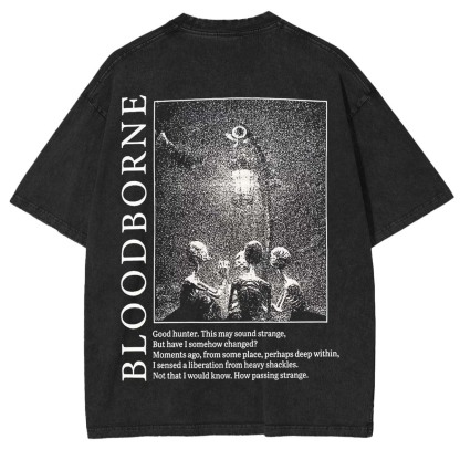 Bloodborne Hunter and Lamp Messengers Vintage Washed Unisex T-Shirt