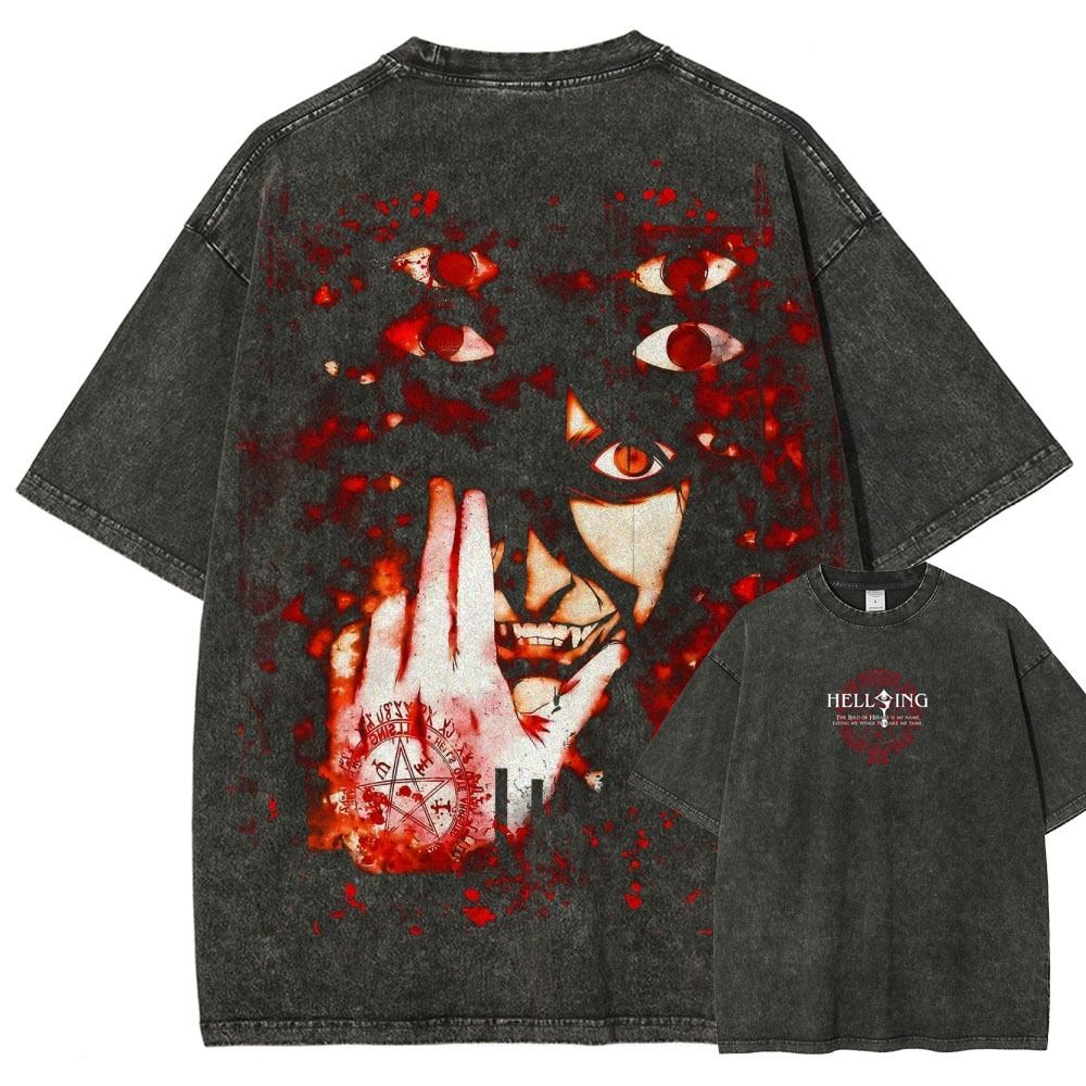 Hellsing Unisex Ultimate Vampire Unisex Fit Washed T-Shirt 2502000115
