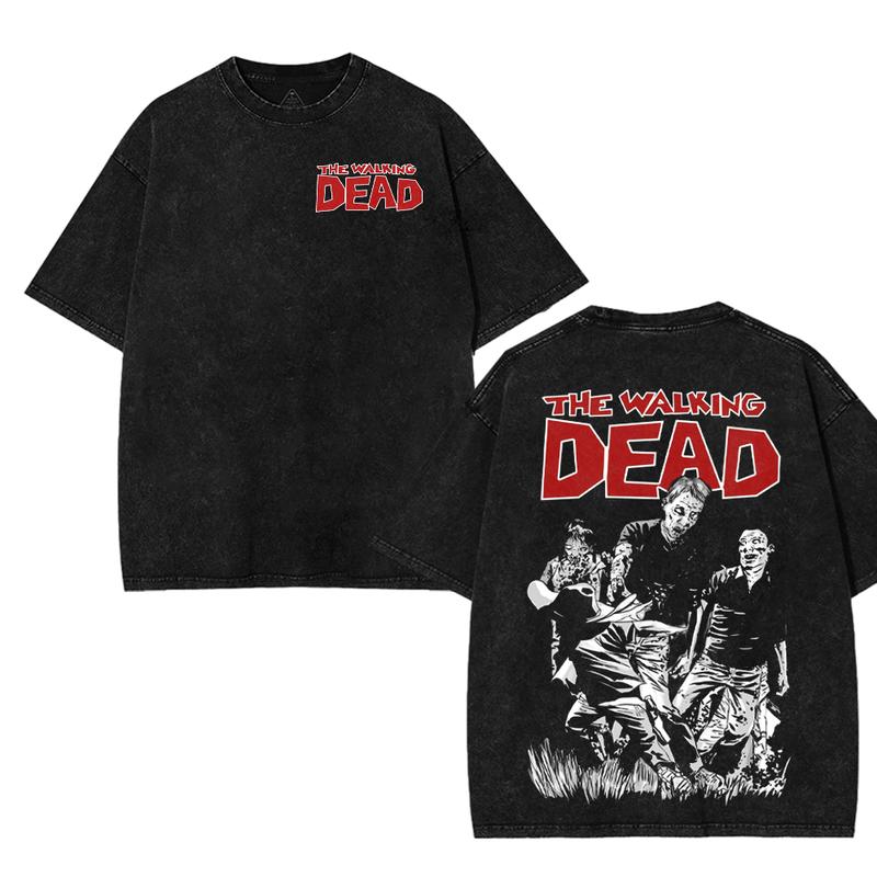 The Walking Dead Washed Tee Heavyweight Cotton T-shirt