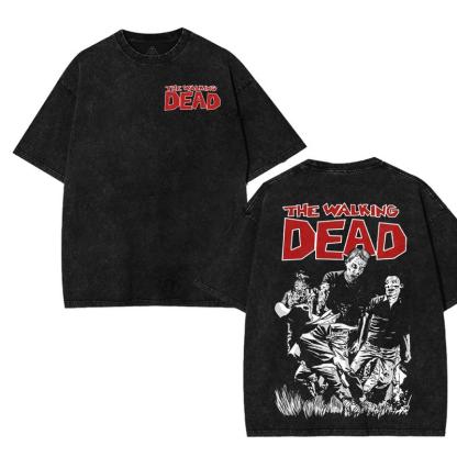 The Walking Dead Washed Tee Heavyweight Cotton T-shirt