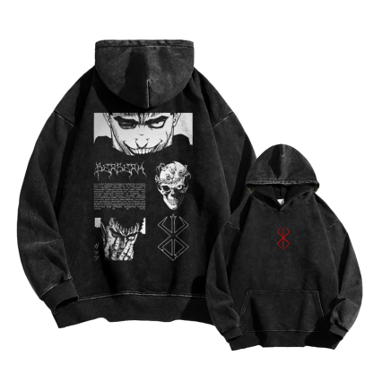 Berserk Casual Washed Hoodie 2509021405