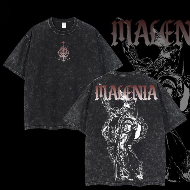 Elden Ring Retro Limited Vintage Malenia-Blade of Miquella Game Oversized Washed T-Shirt