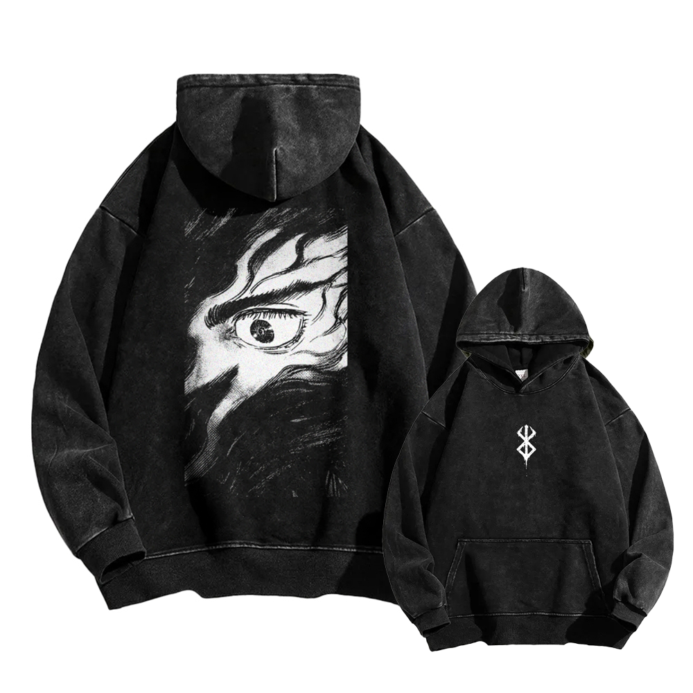 Berserk Casual Washed Hoodie 2509021408