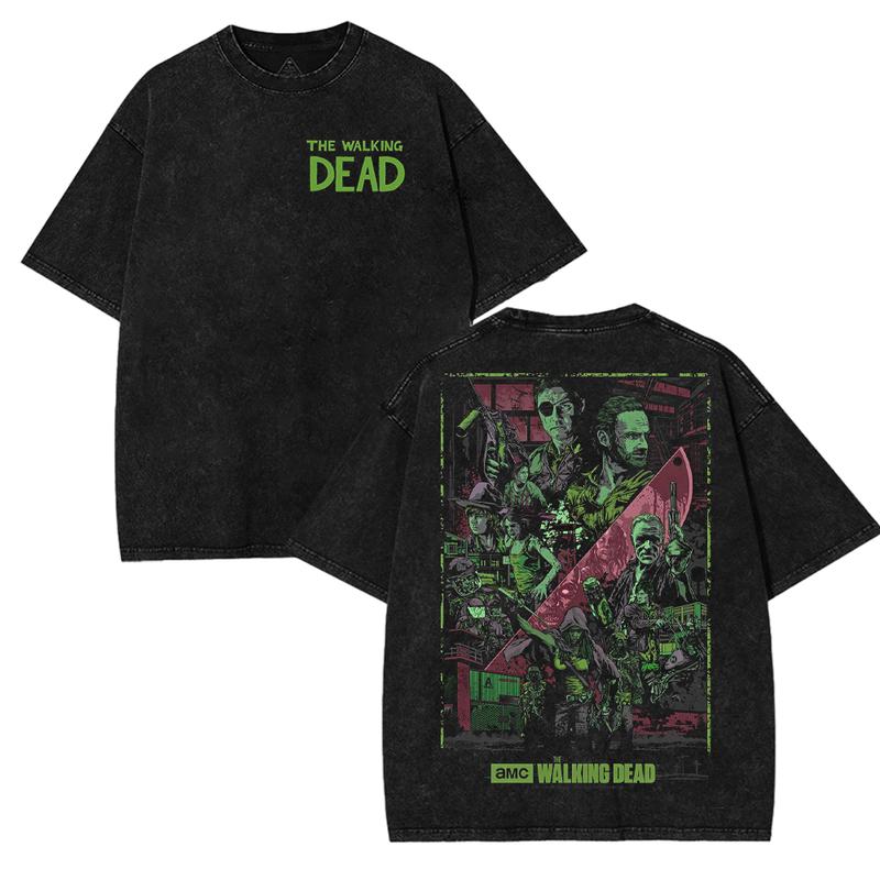 The Walking Dead Washed Tee Heavyweight Cotton T-shirt