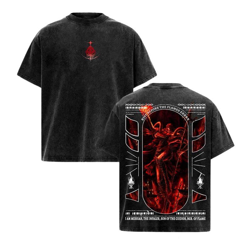 Messmer The Impaler Elden Ring Retro Vintage  Washed Heavyweight Cotton T-shirt