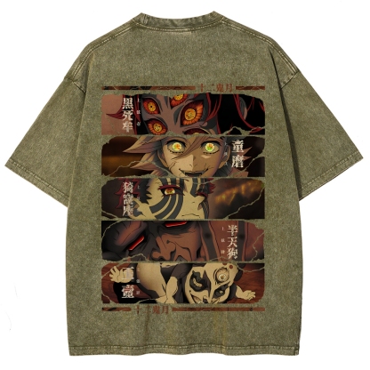 Demon Slayer Clothing Washed Cotton T-Shirt