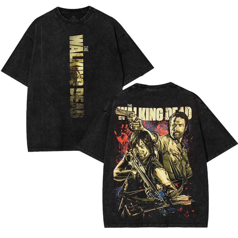 The Walking Dead Washed Tee Heavyweight Cotton T-shirt