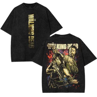The Walking Dead Washed Tee Heavyweight Cotton T-shirt