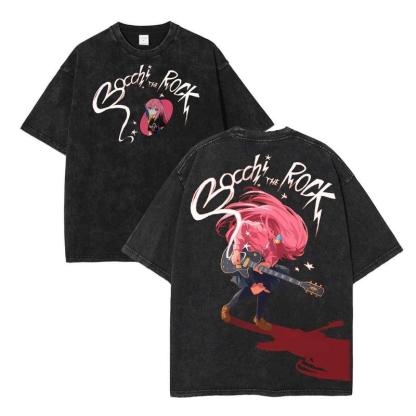 Bocchi The Rock Music Anime Graphic Tees Vintage Streetwear T-Shirt