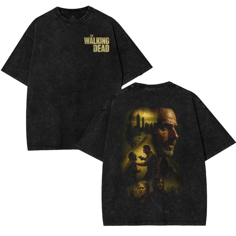 The Walking Dead Washed Tee Heavyweight Cotton T-shirt