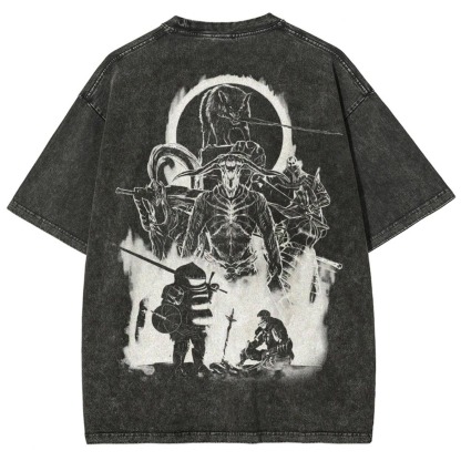 Dark Souls Vintage Wash T-Shirt, Soulsborne Inspired, Video Game Aesthetic, Metal Style
