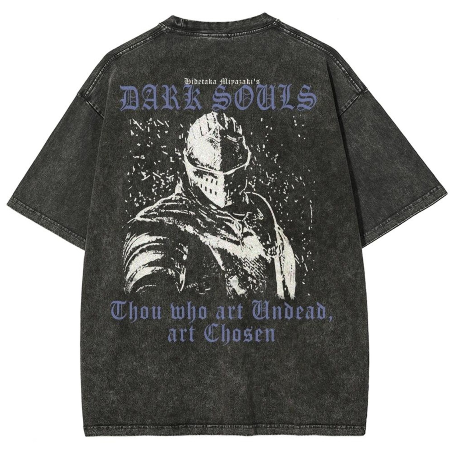 Dark Souls Vintage Wash T-Shirt, Soulsborne Inspired, Video Game Aesthetic, Metal Style