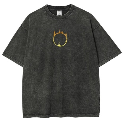 Dark Souls Vintage Wash T-Shirt, Soulsborne Inspired, Video Game Aesthetic, Metal Style