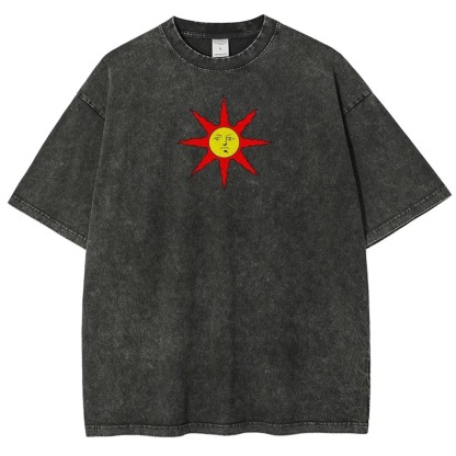 Dark Souls Vintage Wash T-Shirt, Soulsborne Inspired, Video Game Aesthetic, Metal Style