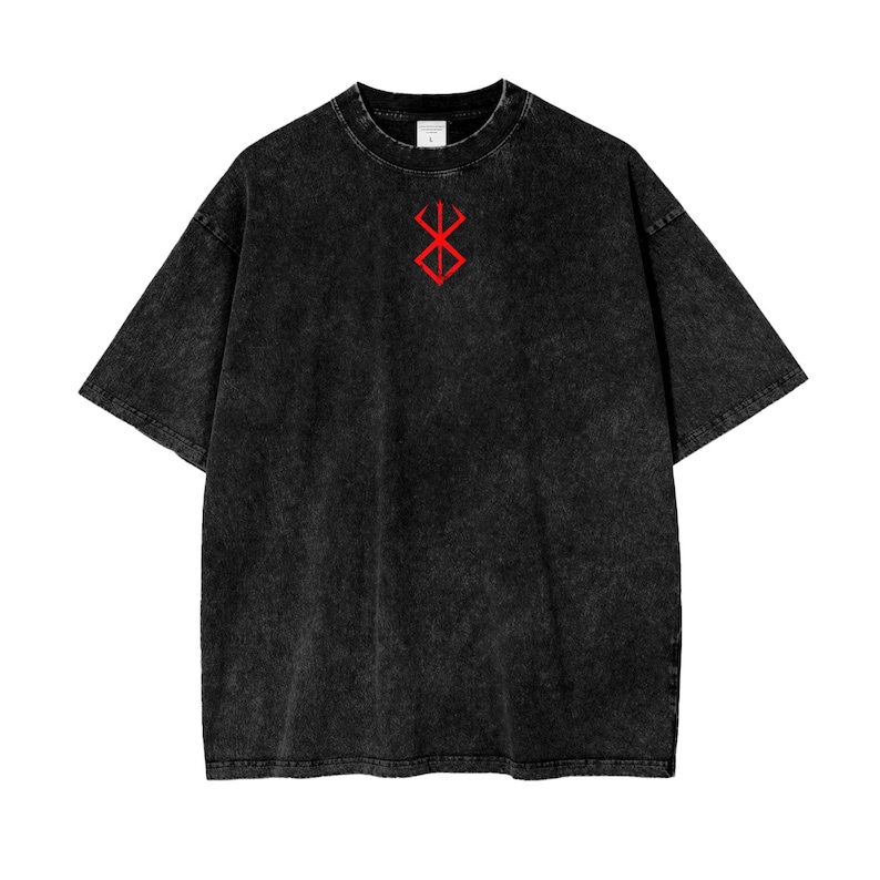 Berserk Anime Acid Washed Oversize T-Shirt Berserk Anime Tee Gift For Him
