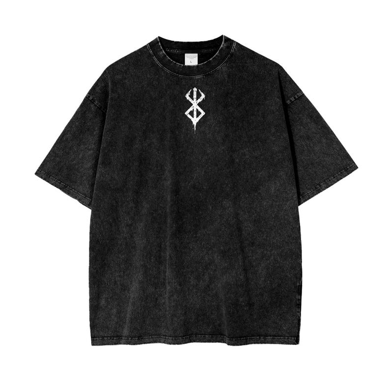 Berserk Anime Acid Washed Oversize T-Shirt Guts Anime Tee Gift For Him