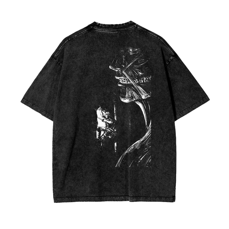 Attack on Titan Anime Acid Washed Oversize T-Shirt Titan Anime Tee Gift For Him