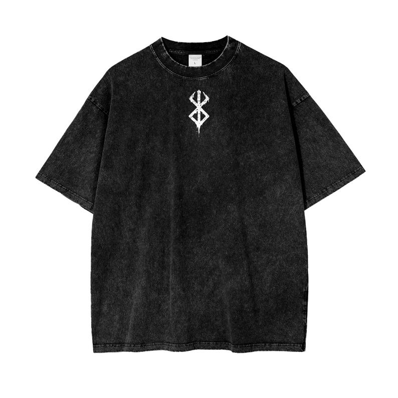 Berserk Anime Acid Washed Oversize T-Shirt Guts Anime Tee Gift For Him