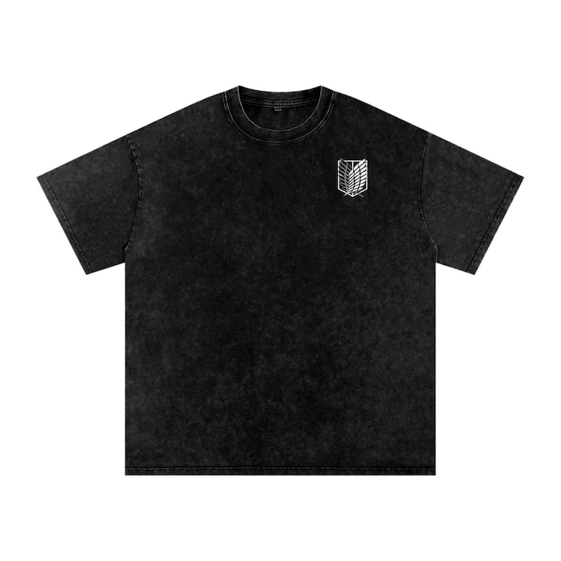 Attack on Titan Anime Acid Wash Oversize T-Shirt Eren Jeager Anime Tee Gift For Him
