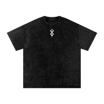 Berserk Anime Acid Wash Oversize T-Shirt Berserk Guts Anime Tee Gift For Him