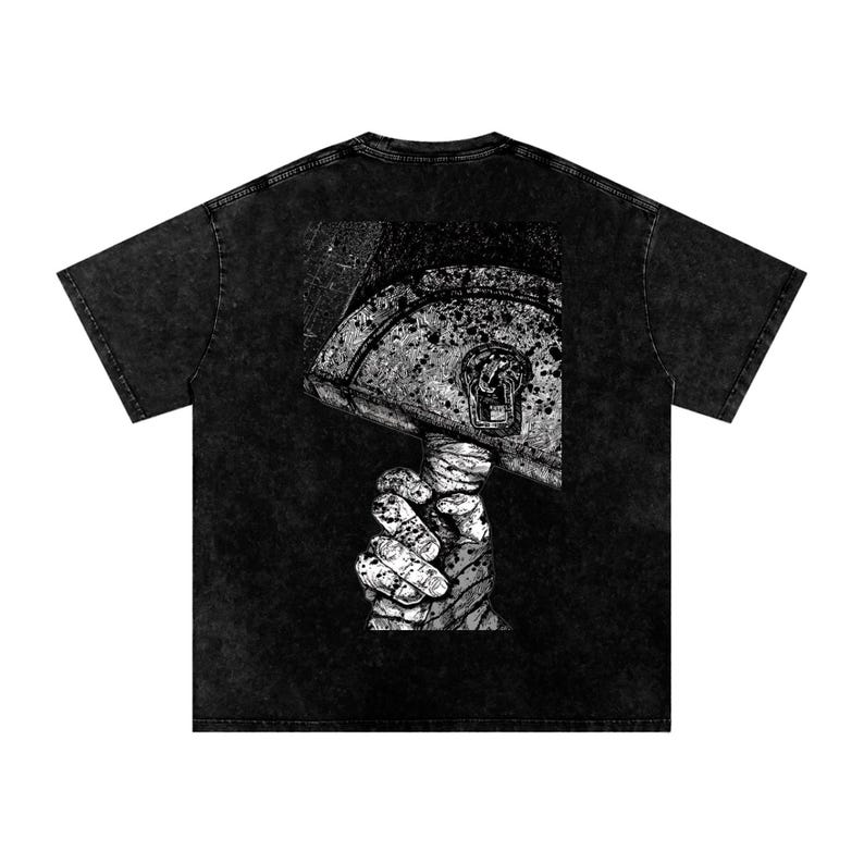 Berserk Anime Acid Wash Oversize T-Shirt Guts Anime Tee Gift For Him