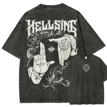 Alucard Hellsing Hand Signs Oversize T-Shirt