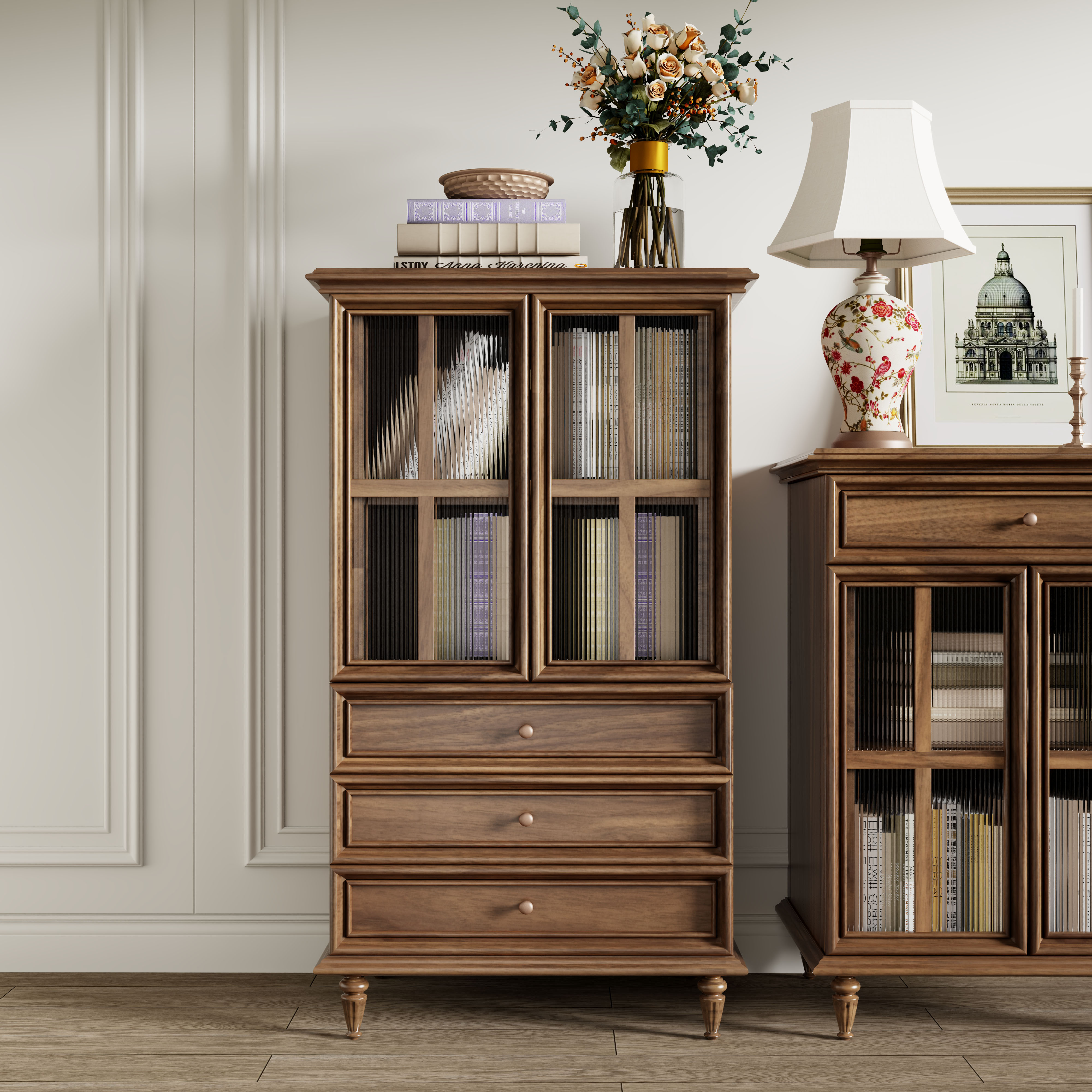 Glass Door Storage Cabinet