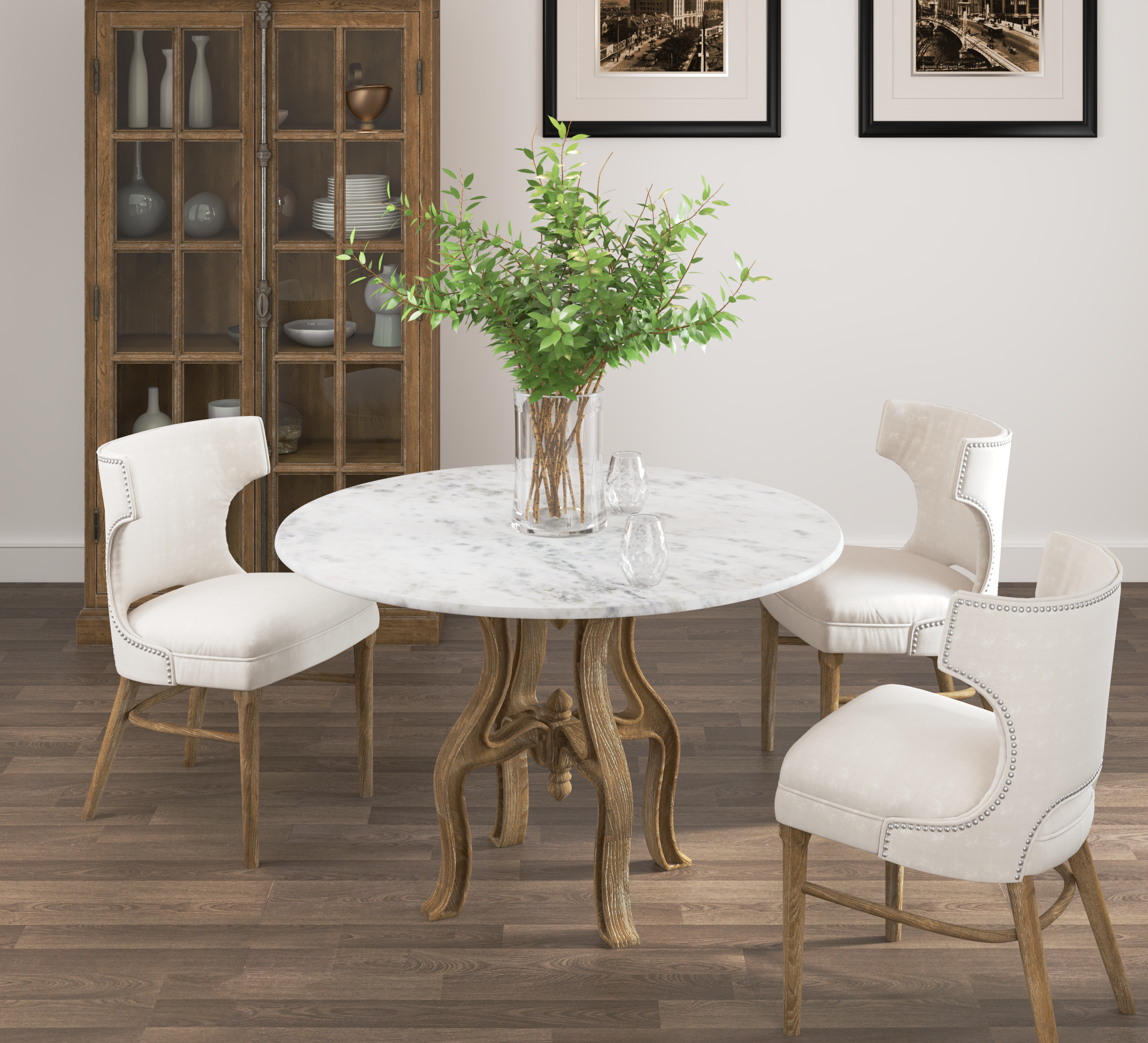Round Dual Drop Leaf Pedestal Dining Table