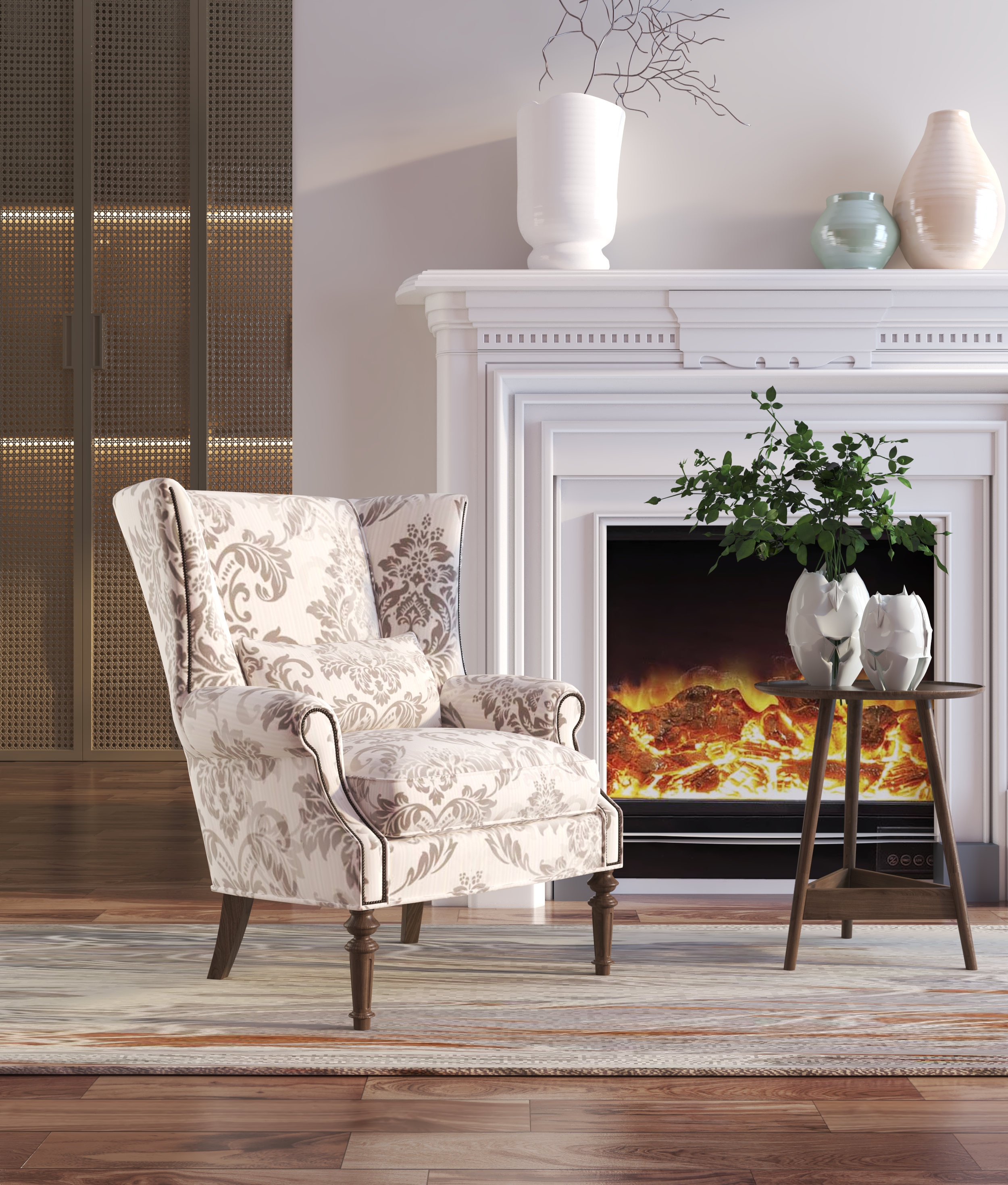 High Back Floral Accent Chairs