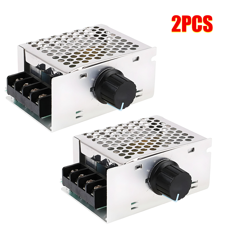 【2/4/6 PCS】 4000 W SCR állítható, nagy teljesítményű elektronikus feszültségszabályozó / sebességszabályozás / hőmérséklet szabályozás - biztosítási tokkal