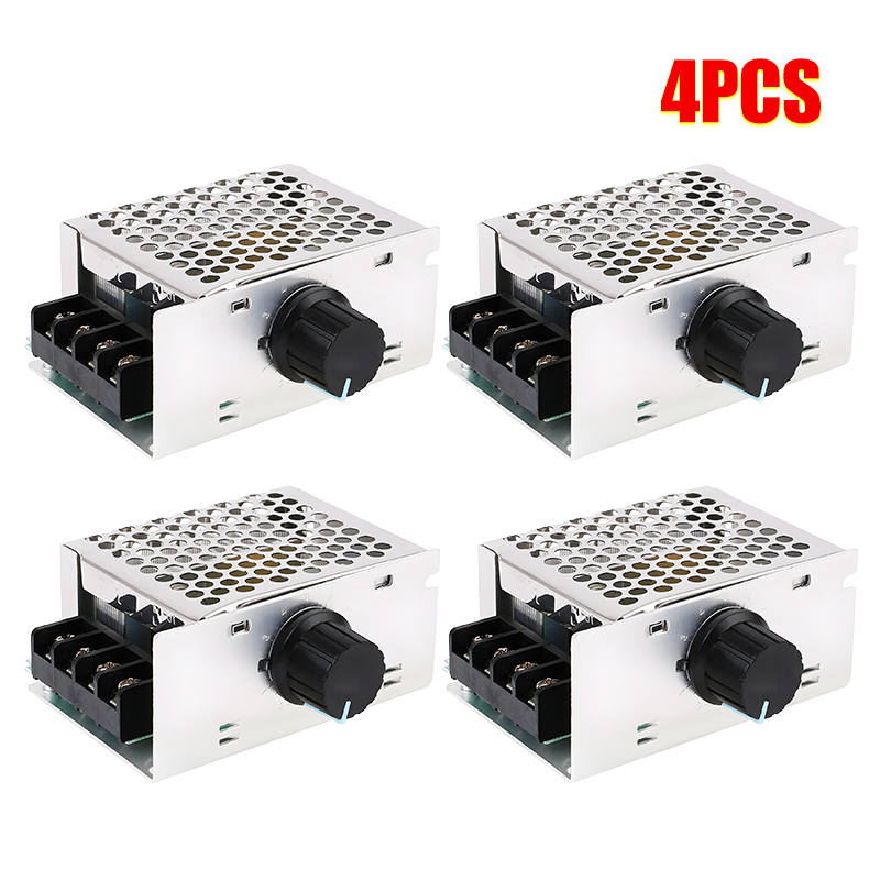 【2/4/6 PCS】 4000 W SCR állítható, nagy teljesítményű elektronikus feszültségszabályozó / sebességszabályozás / hőmérséklet szabályozás - biztosítási tokkal
