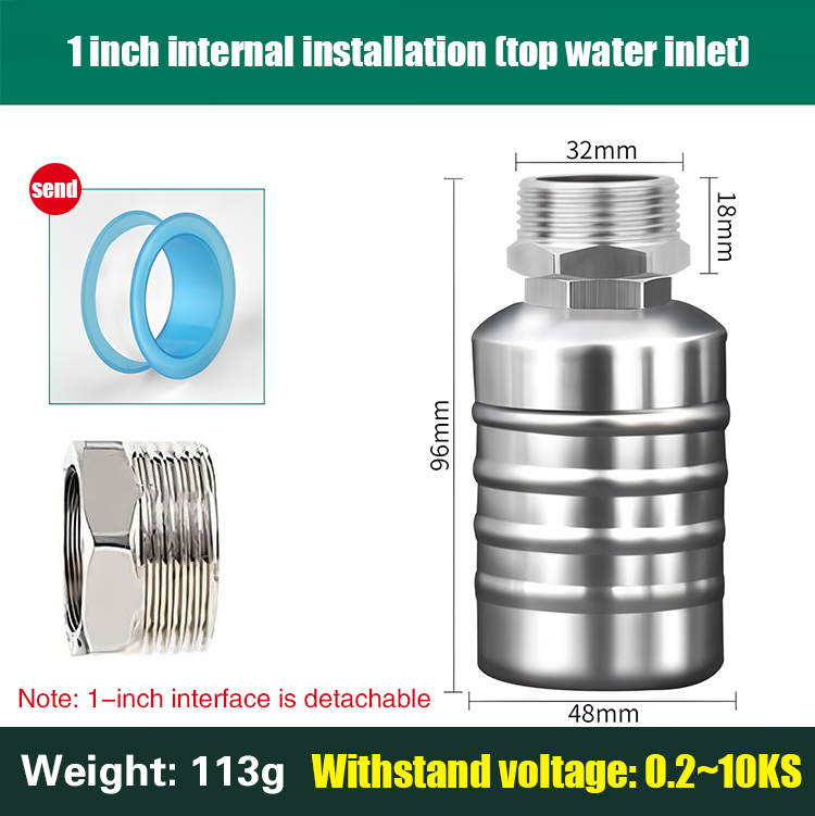 【20+25+32cm】 Rozsdamentes acél golyóscsap automatikus vízszint-szabályozó vízbefecskendezéshez