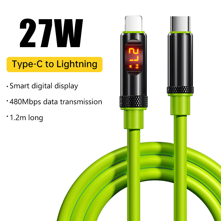 📱📱240 W-os szupergyors töltés, 1,2 m-es adatkábel, 6A-es okos digitális kijelzővel.