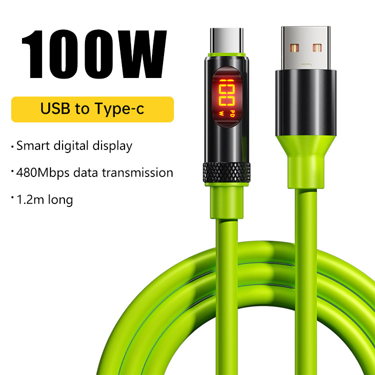 📱📱240 W-os szupergyors töltés, 1,2 m-es adatkábel, 6A-es okos digitális kijelzővel.