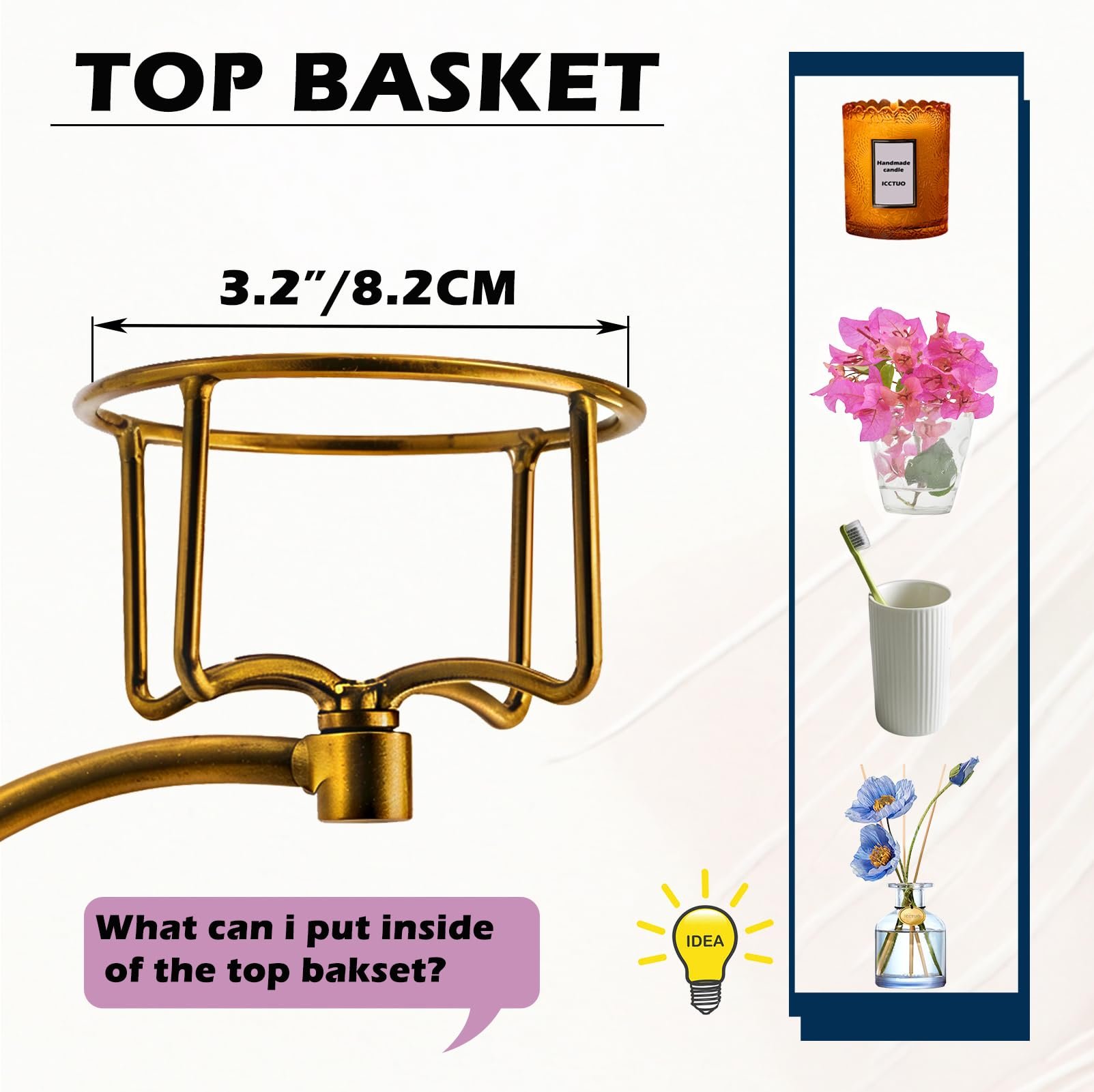 Vintage Hand Towel Holder with Candle Holder