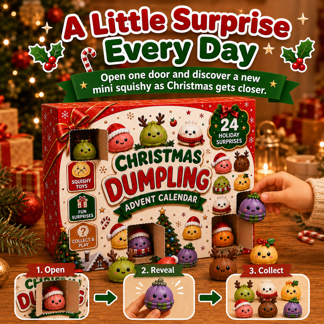 🔥Limited time 70% OFF -🎄🎁24 Days of Mini Squishies Cute 2026 Advent Calendar – Cute 2026 Advent Calendar with Daily Dumpling Surprises