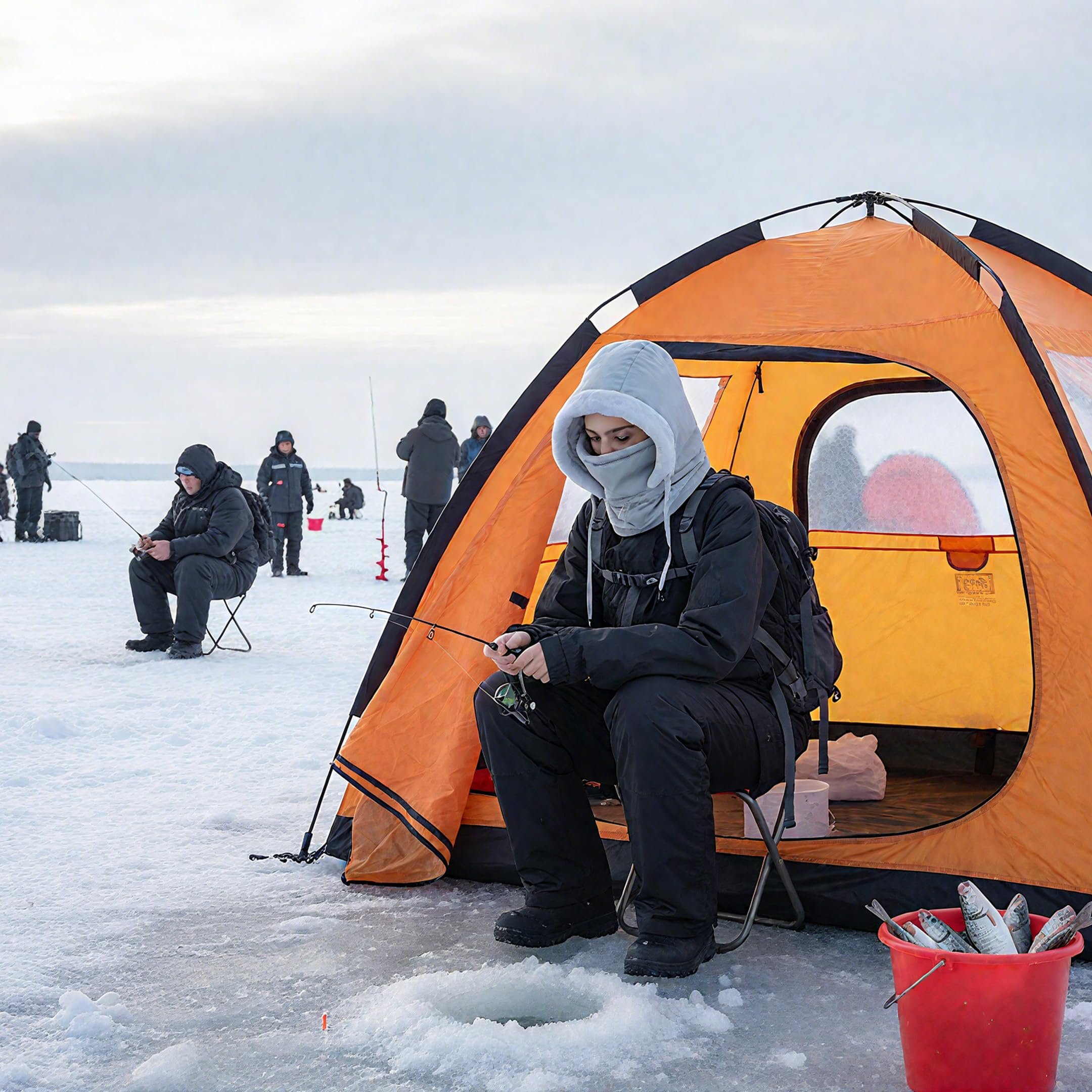 ❄️Unisex Winter Balaclava Hoodie - Waterproof Fleece Ski Mask with Face Shield & Earmuffs