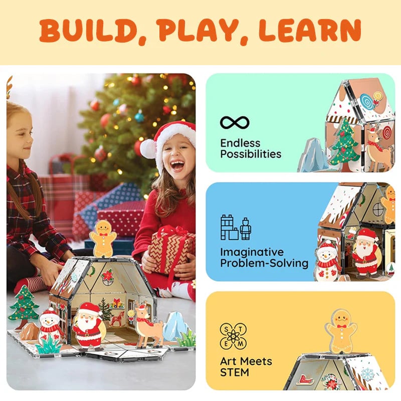 🔥Christmas Hot Sale 70% OFF - 🎄🎅Magnetic Gingerbread House Building Set