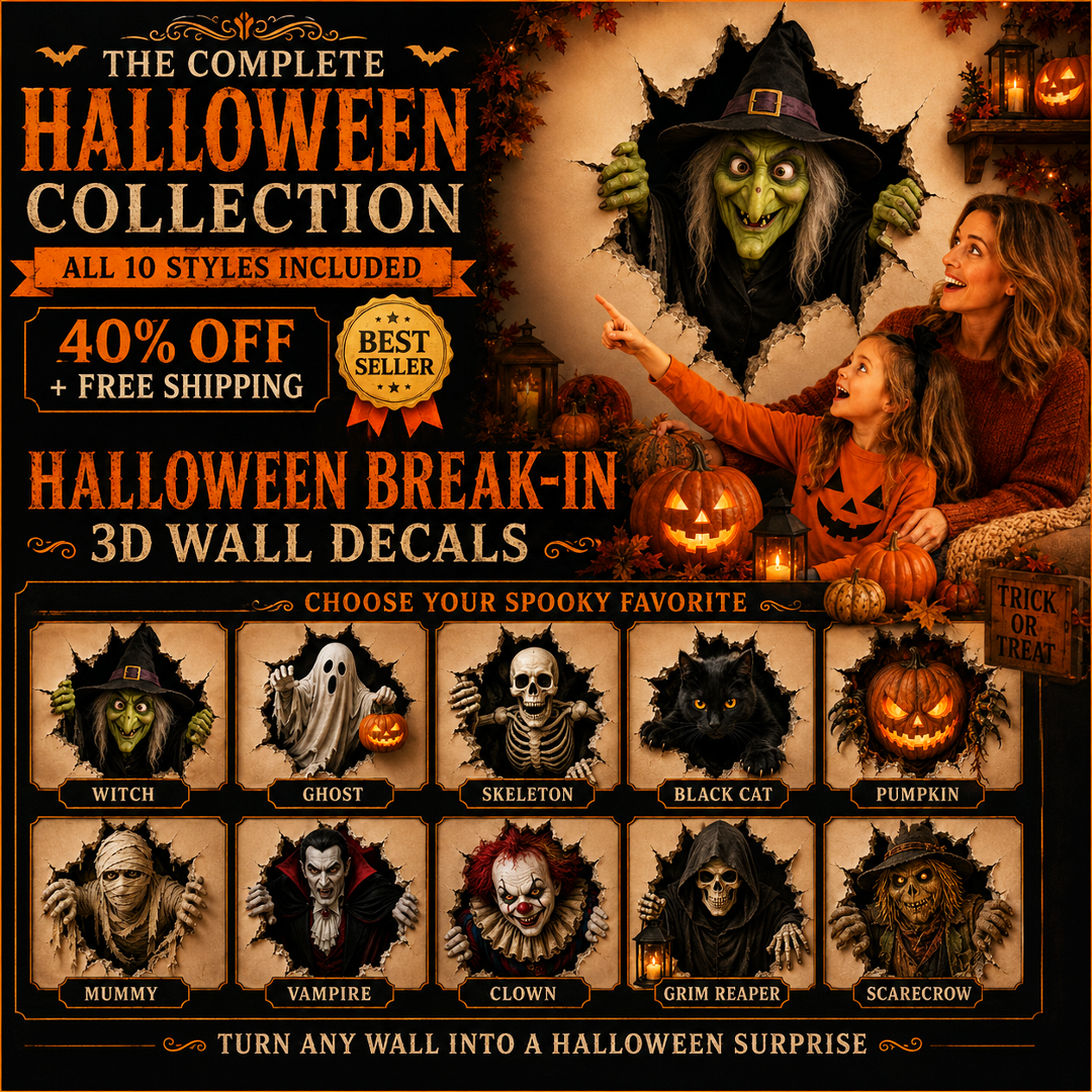 🔥Limited time 70% OFF -🎃🧱Halloween Break-In 3D Wall Decals – Realistic Haunted Wall Effect
